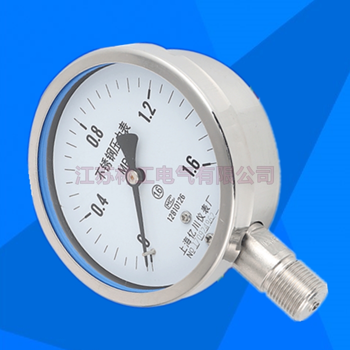 Y100BFY-100BF304全不锈钢压力表1mpa1.6mpa高温蒸汽锅炉压力表