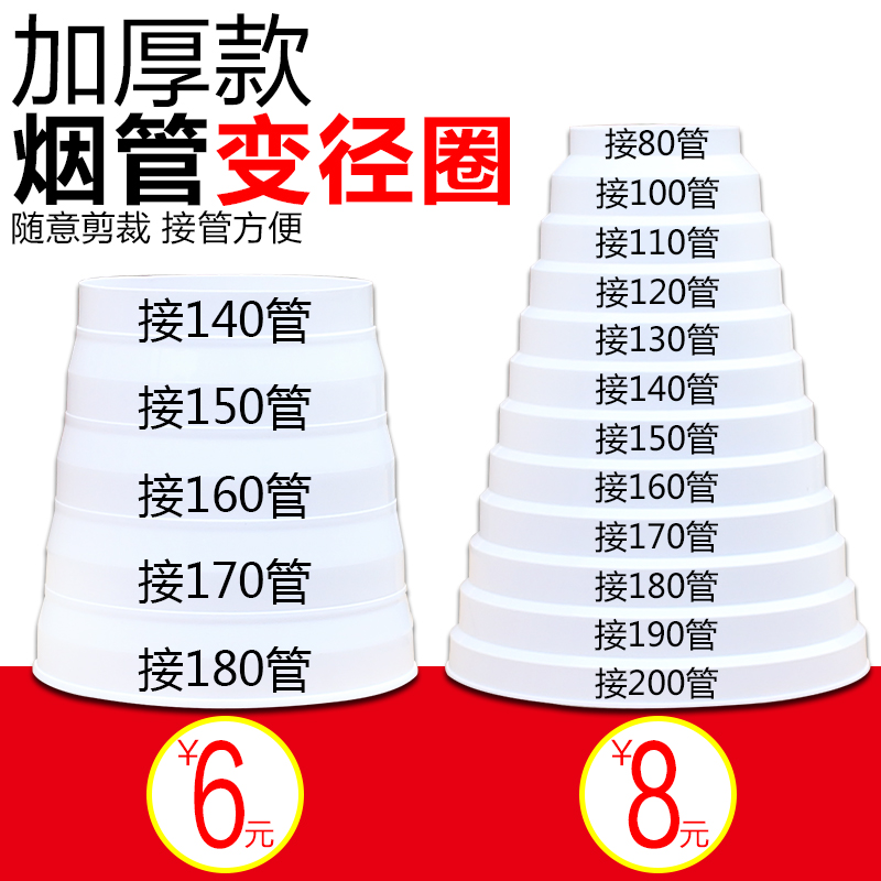 抽油烟机排烟管变径圈排风管转换头止逆阀变径器塑料大小转接头