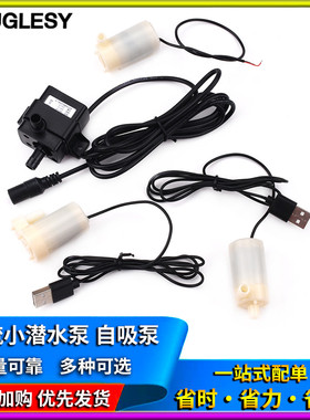 DC小潜水泵自吸泵USB插头微型迷你喷泉3V4.5V5V6V12V直流电机马达