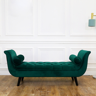 美式布艺床尾凳现代简约北欧卧室飘窗长沙发凳子贵妃X榻换鞋凳网