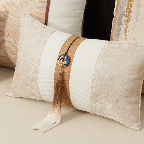 定制中式红木靠垫新中式长方形抱枕套中国风沙发腰枕床头靠枕套