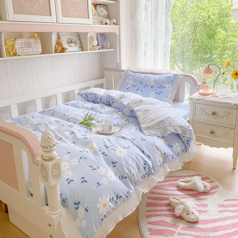 床单宿舍三件套北欧风少女小清新z公主被罩一米二被单90寝室单人