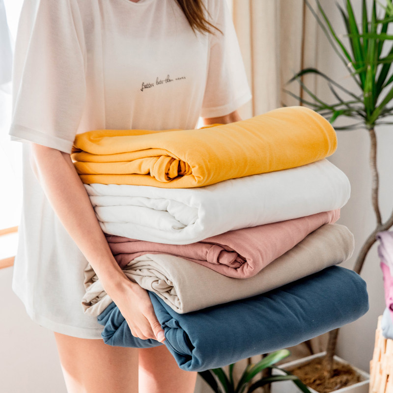 简约全棉新疆天竺棉被套针织单件被芯套裸睡素纯色纯棉单双人被罩