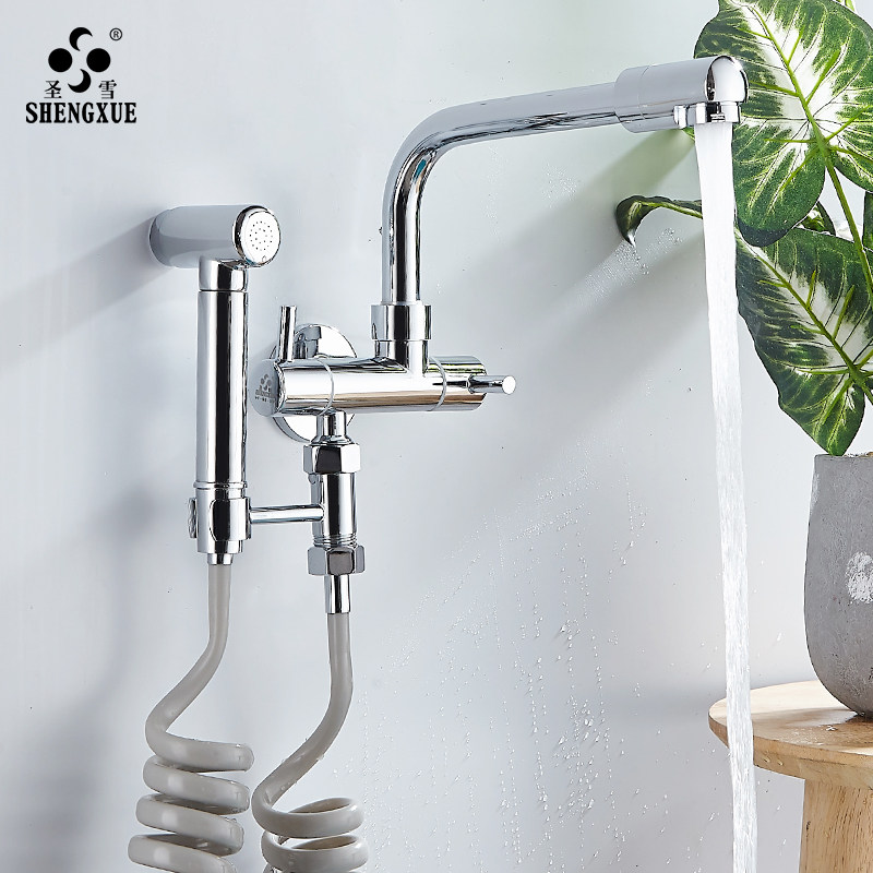 全铜洗衣机龙g头 可旋转一进二出拖把池水龙头加长 三通角阀分水,家装主材,洗衣机龙头,淘宝优惠券,粉丝福利购,淘宝优惠卷