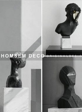 售楼处觉醒者人i物大型雕塑轻奢样板房间酒店抽象人像软装饰品摆