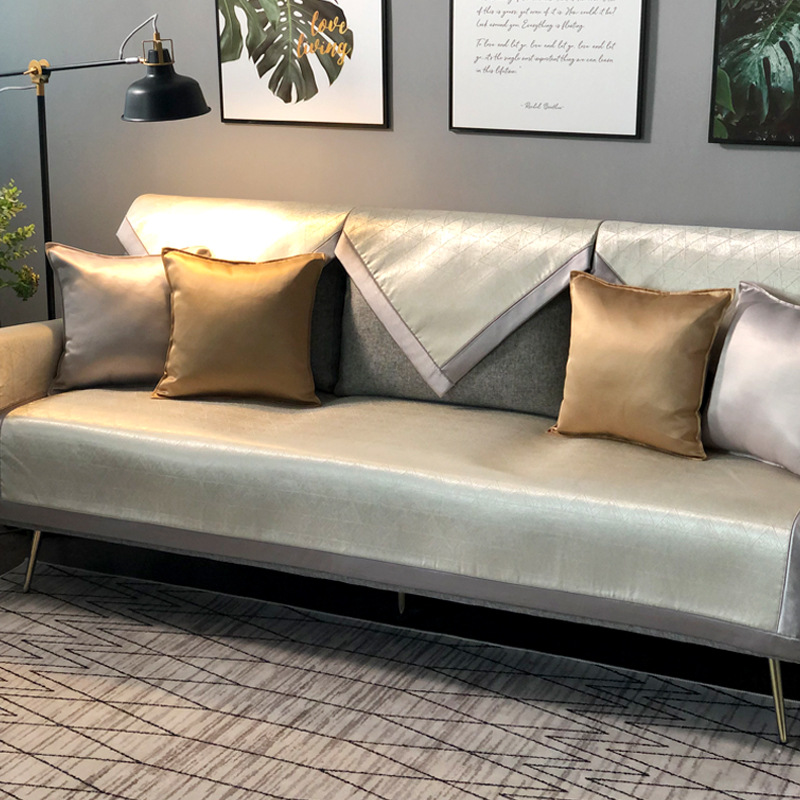 沙发垫轻奢风欧式菱形格子高档沙发巾F四季通用防滑实木椅坐垫巾