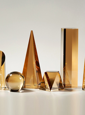 帝赛安家c饰极简约现代轻奢水晶几何体酒柜电视柜书柜软装饰品摆