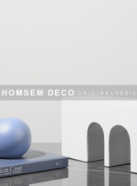 简约现代创意艺术几何陶瓷软装饰品样板K房间售楼处家居玄关摆件