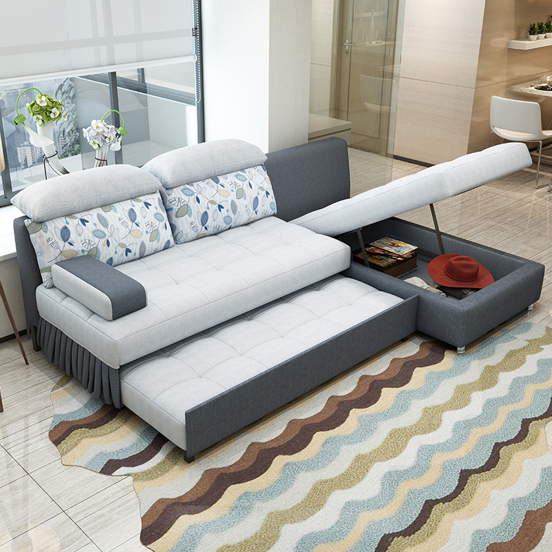 帕朵兰蝶多功能沙发床小户型可z折叠客厅双人坐卧两用床抽拉式储