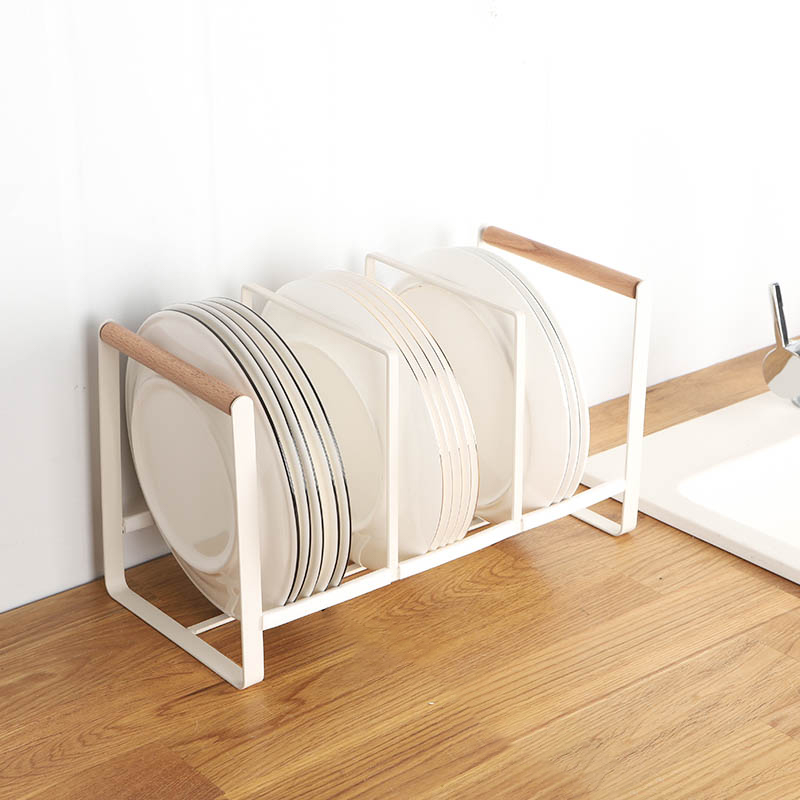 北欧厨房橱柜内盘子收纳架台面碗碟锅盖分层架R砧板沥水架置物架