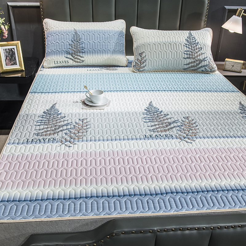 乳胶凉席床垫三件套夏p季薄款家用两用可水洗可折叠床褥软垫子防