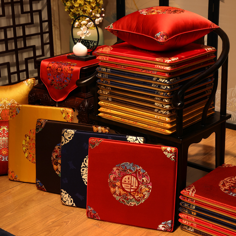 新中式椅子红木沙发坐垫茶椅垫座椅垫实木太M师椅座垫凳子茶桌垫