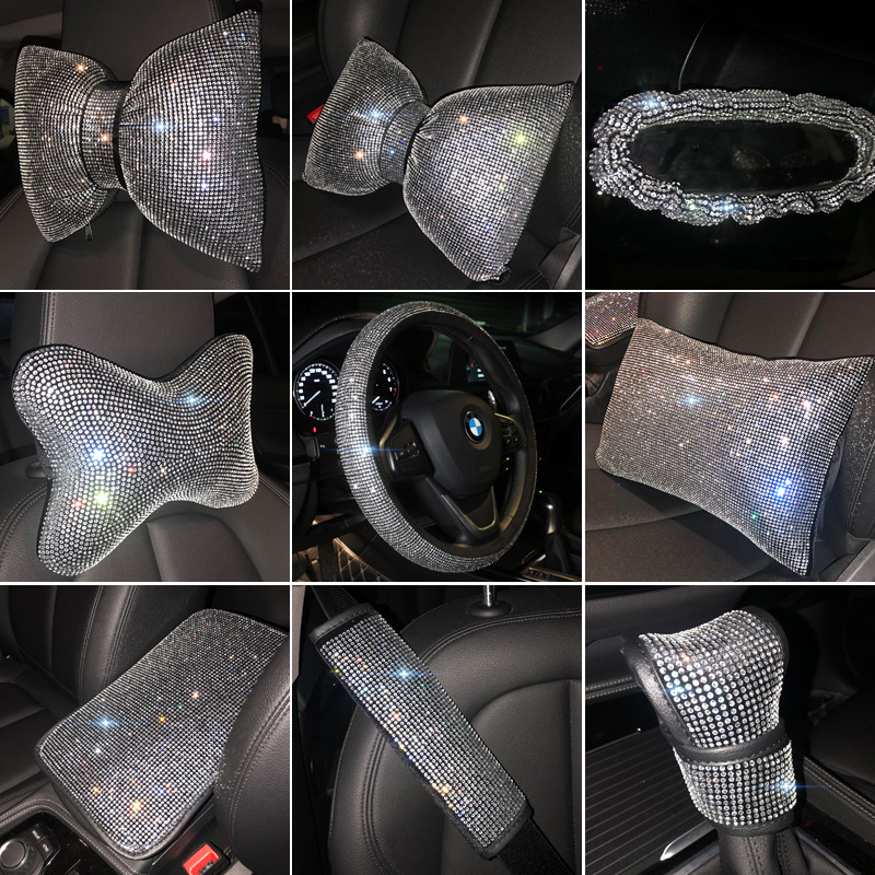 满钻汽车内饰套装安全带护肩套女手刹套档把套自动挡保护套扶手套