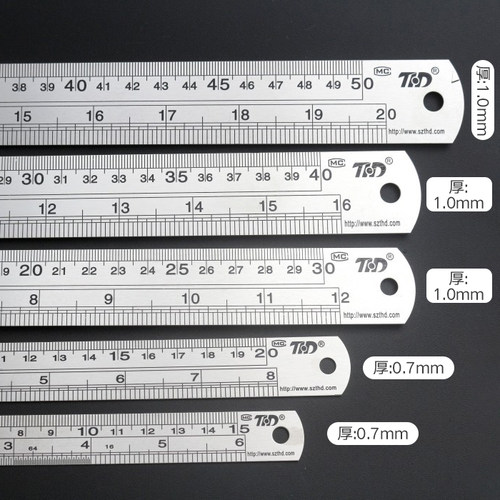 添华达加宽加厚不锈钢直尺 钢尺30cm工程工地专用1S20CM 1米直尺