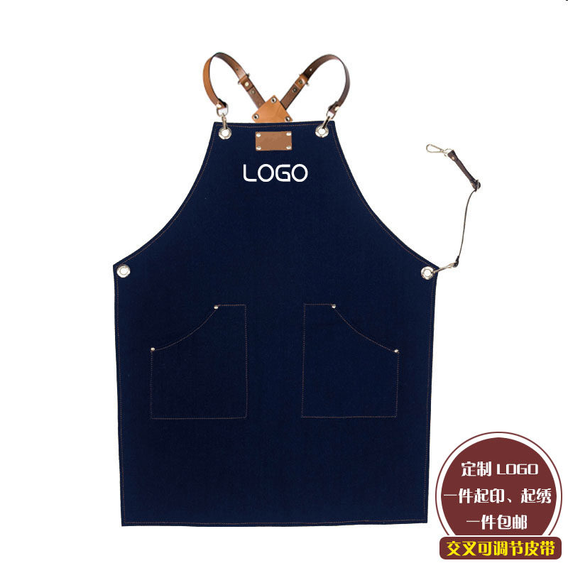牛仔围裙定制logo印字韩版时尚奶茶店咖啡师西餐厅厨房烘焙工作服,家庭/个人清洁工具,围裙,淘宝优惠券,粉丝福利购,淘宝优惠卷