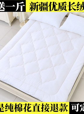 白色纯棉花垫被褥子床褥炕被单人学生宿舍床加厚垫背铺床被子冬季