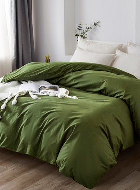 军绿色床用纯棉被套单件单人宿舍值班室被罩150x200支持加大定制
