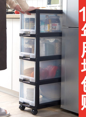 缝隙收纳柜子抽屉式五p斗柜门后沙发边缝柜塑料超窄厨房夹缝置物