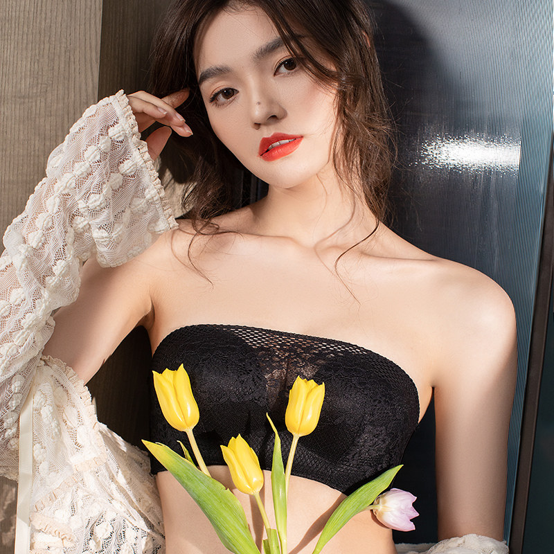 抹胸无肩带内衣女无钢圈平胸小y胸聚拢防滑胸罩防走光裹胸式文胸