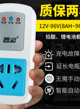 电动车电瓶充电保护器防过充220V智能定时自动断电源电池保护插座