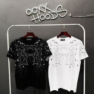 情侣T恤 潮流星空十二星座印花圆领纯棉O套头宽松时尚 2021新款 夏装