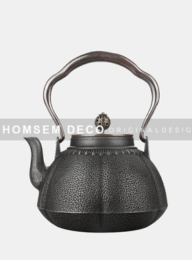 售楼处博古架软装饰品摆件新中式C样板房茶杯茶壶生铁壶提梁壶摆