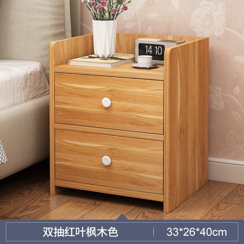 中式床头柜简g约简易二抽小柜卧室可爱小型经济型一对小卧室宿舍