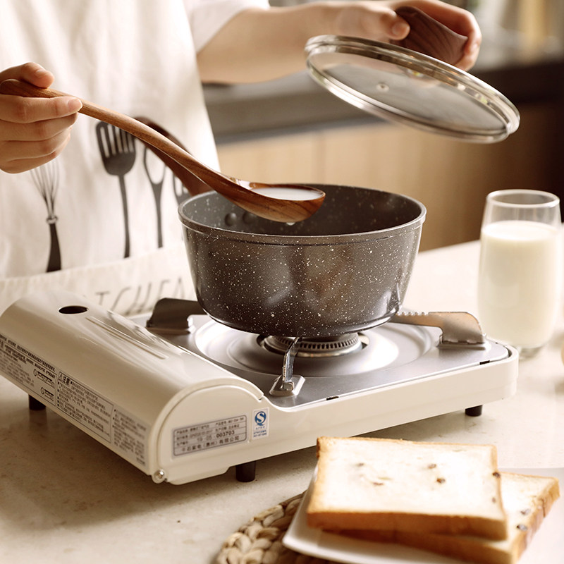 麦饭石小奶锅不粘锅儿p童一人用小锅婴儿辅食小煮锅方便面煮泡面