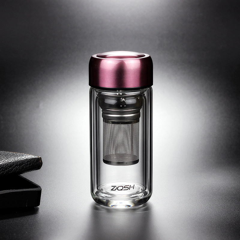 高档商务茶水分离双层泡茶玻璃杯加厚水杯带滤网透明杯子男女便携,餐饮具,玻璃杯,淘宝优惠券,粉丝福利购,淘宝优惠卷