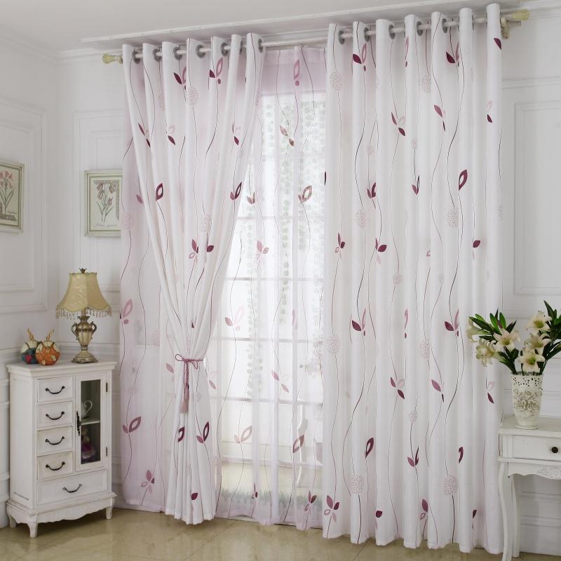 半遮光窗帘d成品布料现代简约田园客厅卧室落地飘窗加厚定制小清