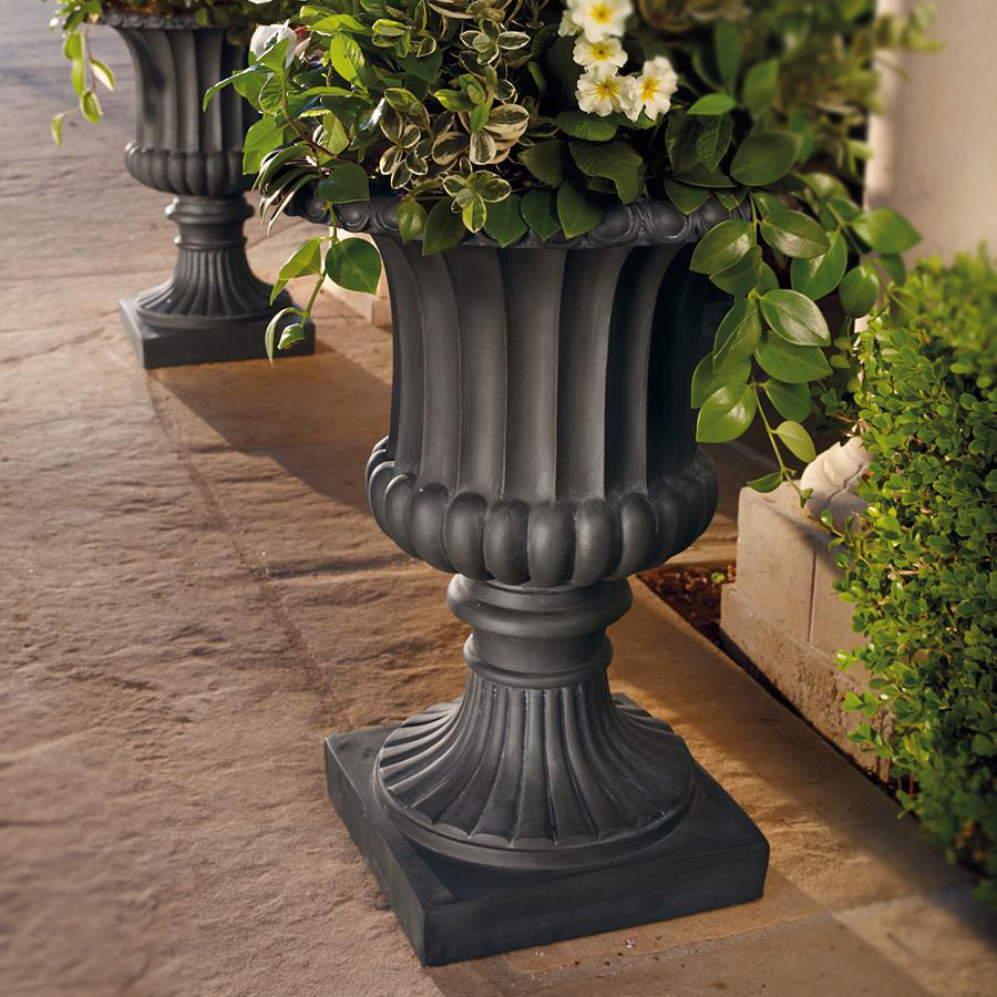 树脂罗马花盆欧式大n号落地花器户外黑色简约路引别墅门口复古摆