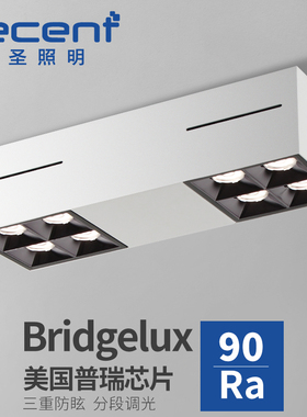 可圣照明 eled明装射灯超薄双头斗胆灯无主灯客厅餐厅吸顶防眩智
