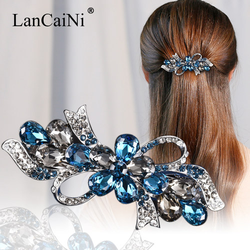 发夹发卡头饰韩国成人发饰简约水钻顶夹横夹小夹子卡子优雅弹簧夹