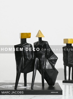 简约现代创意时装秀抽象人物雕塑轻奢摆件样板房S间售楼处展厅摆