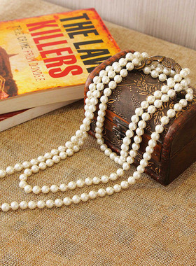 小善之家复古中国风配旗袍项链汉服仿珍珠长链毛衣链长款项链多圈