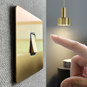 欧式 轻奢风按钮开关面板个性 复古开关金属拉丝黄铜6型墙壁