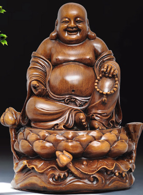 摆件肚居客厅礼口常开招财大家笑佛笑品