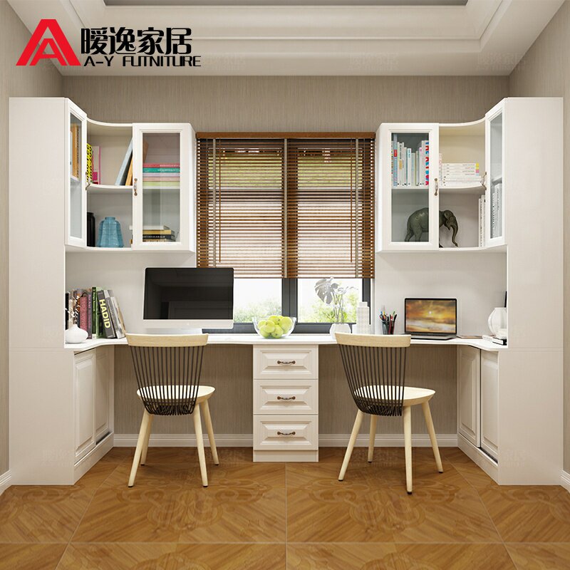 飘窗书桌书柜一体双人书桌转角电脑桌窗户家用双人学习桌书架组合,住宅家具,书桌,淘宝优惠券,粉丝福利购,淘宝优惠卷