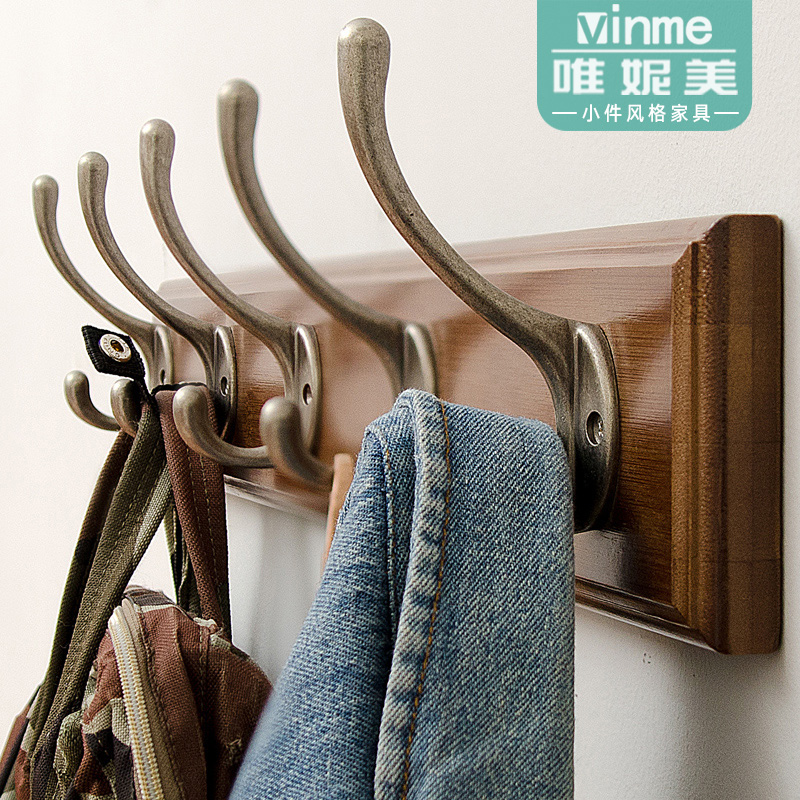 挂衣架壁挂墙上卧室玄关实木衣帽架落地进门挂架墙壁式