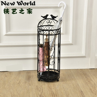 欧式创意雨伞架酒店大堂雨伞桶家用门口放伞架子铁艺折叠伞收纳架