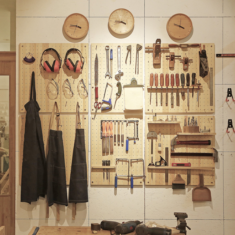 【塞尚】工具墙挂板订制墙面收纳工作室装饰木质洞洞板背景墙定制