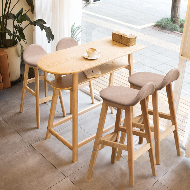 实木吧台桌酒吧桌客厅隔断桌椅组合家用简约高脚桌长条水吧台