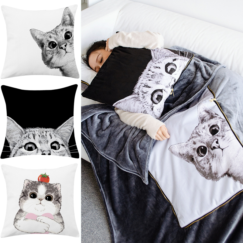 猫抱枕被子两用车载抱枕毯二合一加厚汽车内定制