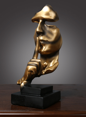 沉默是金软装饰品摆件 商务礼品办公桌书柜桌面装饰品