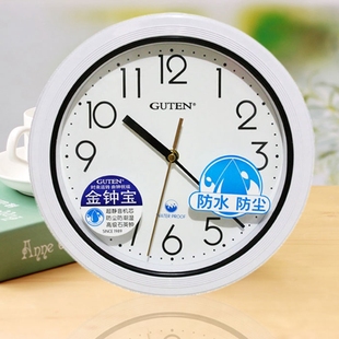 金钟宝挂钟客厅大号防水挂钟浴室钟厨房钟静音卧室时钟防雾防尘钟