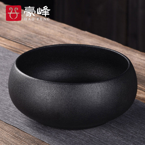 豪峰大号茶洗家用茶缸笔洗粗陶瓷茶具洗杯碗茶道水盂水洗