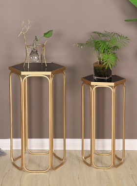 轻奢乔迁新居电视柜旁落地摆件客厅沙发边几家用花盆架