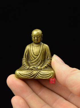 古铜铜佛小号口袋佛阿弥陀佛观音地藏复古实心铜摆件