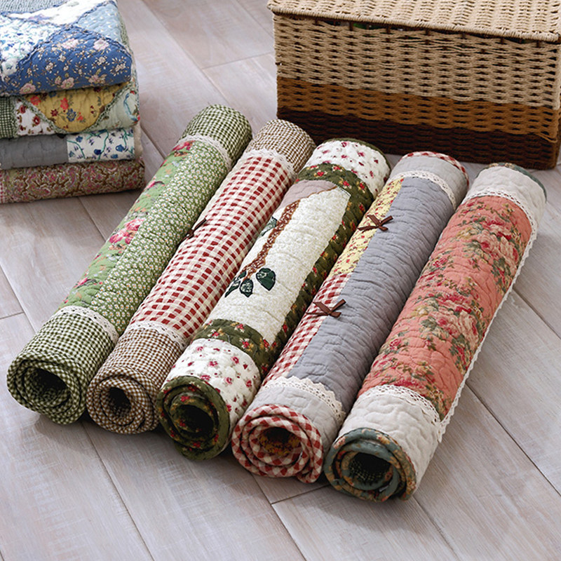 绗缝布艺拼块地垫门垫韩式田园防滑出入门垫夹棉防滑小垫子可机洗,居家布艺,家用脚垫,淘宝优惠券,粉丝福利购,淘宝优惠卷