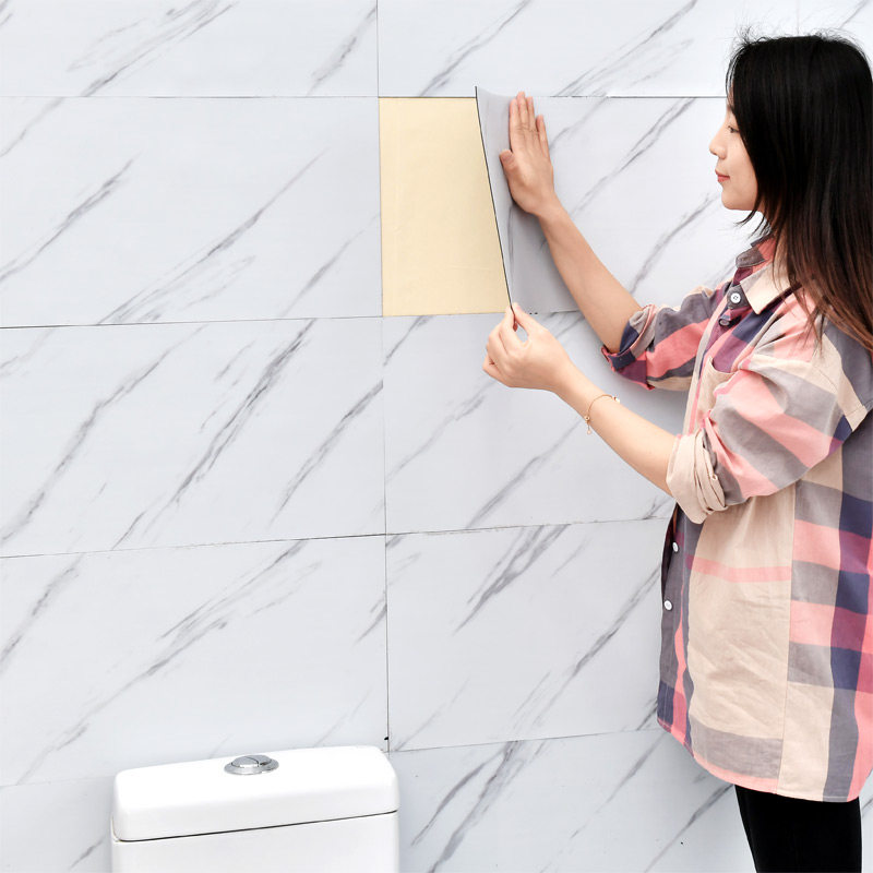 自粘大理石贴纸卫生间防水防潮墙贴客厅电视背景墙面翻新瓷砖贴,家居饰品,软装墙贴,淘宝优惠券,粉丝福利购,淘宝优惠卷